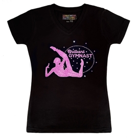 T-shirt with crystals Brilliant Gymnast with Hoop