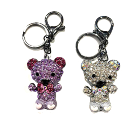 Bear key chain with crystals