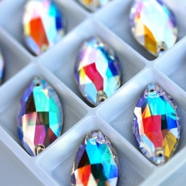 Big crystals OVAL 15*32 mm АВ - 12 pcs