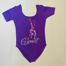 Short sleeve purple leotard