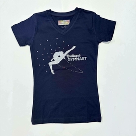 T-shirt short sleeve with crystals Brilliant Gymnast with rope