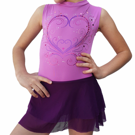 Decorated lilac leotard Princess with 2 layers mesh skirt