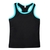 Microfiber black top decorated by sky blue ending