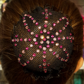 Hair Net With Crystals Flower