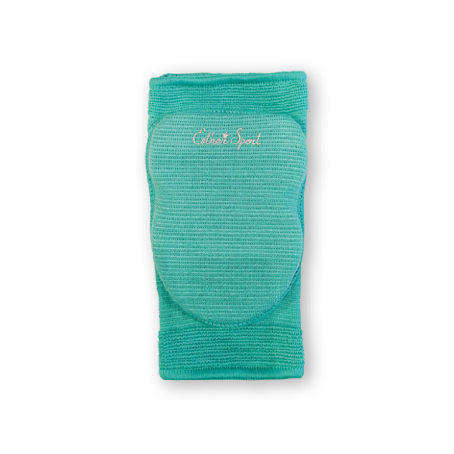 Turquoise knee pads with a hard pad for sport activities rhythmic