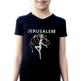 Black T-shirt short-sleeve  JERUSALEM