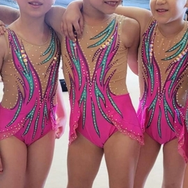 Leotard pink turquoise