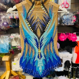 Blue leotard with crystals for rent