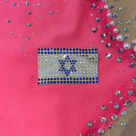Israeli flag crystals sewing