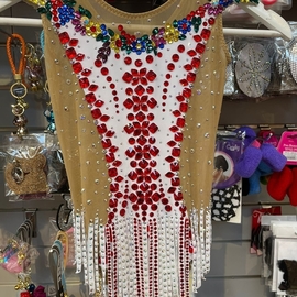 White leotard with flowers