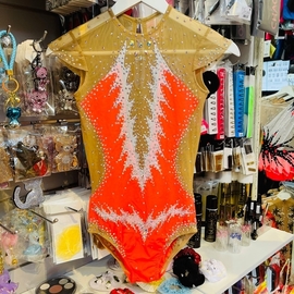 Peach pink and silver leotard for rent