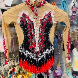 Red black white leotard for rent