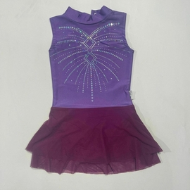 Purple leotard with double pink mesh skirt  SALUT