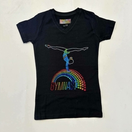 Black T-shirt short-sleeve Rainbow