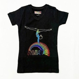 Black T-shirt short-sleeve Rainbow