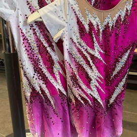 FUCHXIA-PINK-WHITE leotard for rent