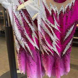 FUCHXIA-PINK-WHITE leotard