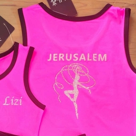 Tank vest Pink with logo Jerusalem